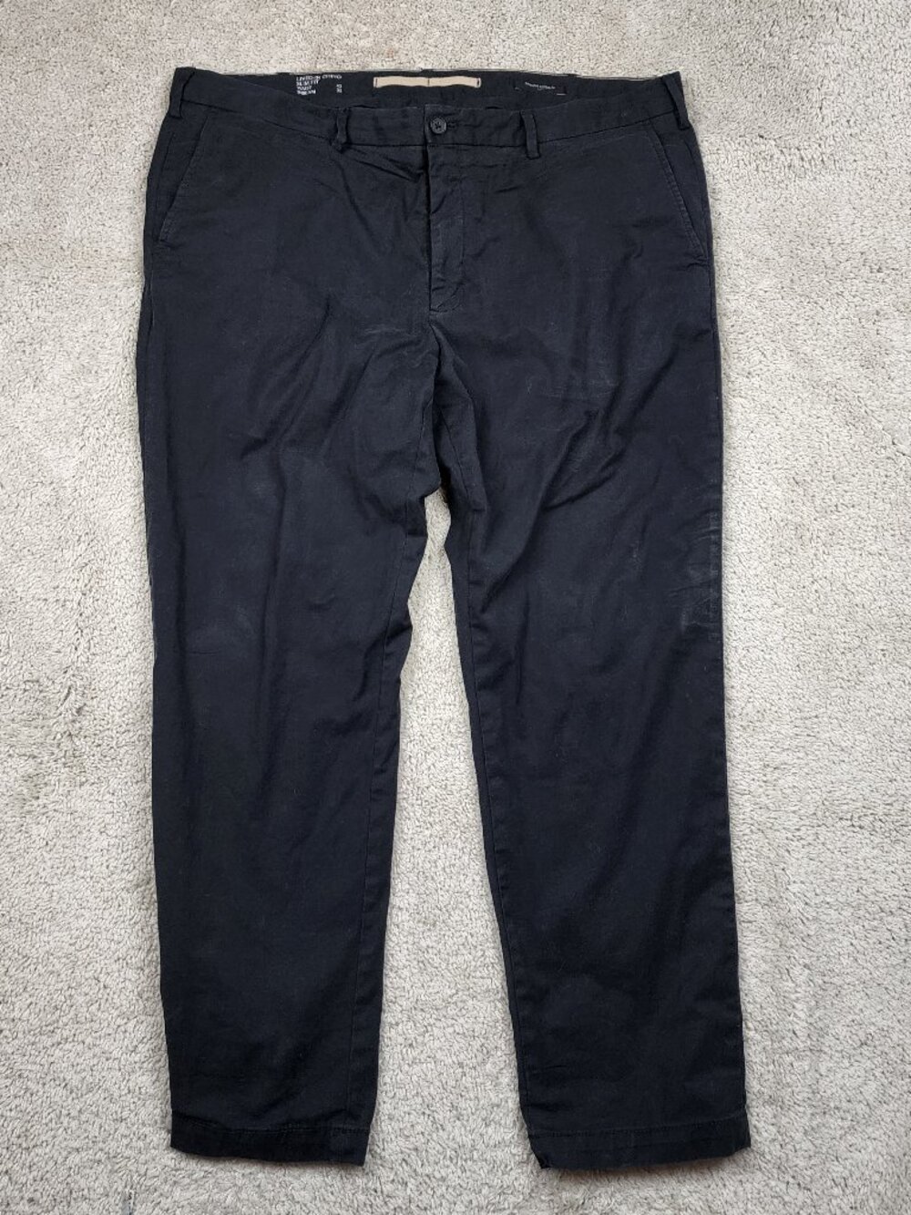 Banana Republic Lived-in Chino Men's 42x32 Black Slim Flat Front Preppy Tapered